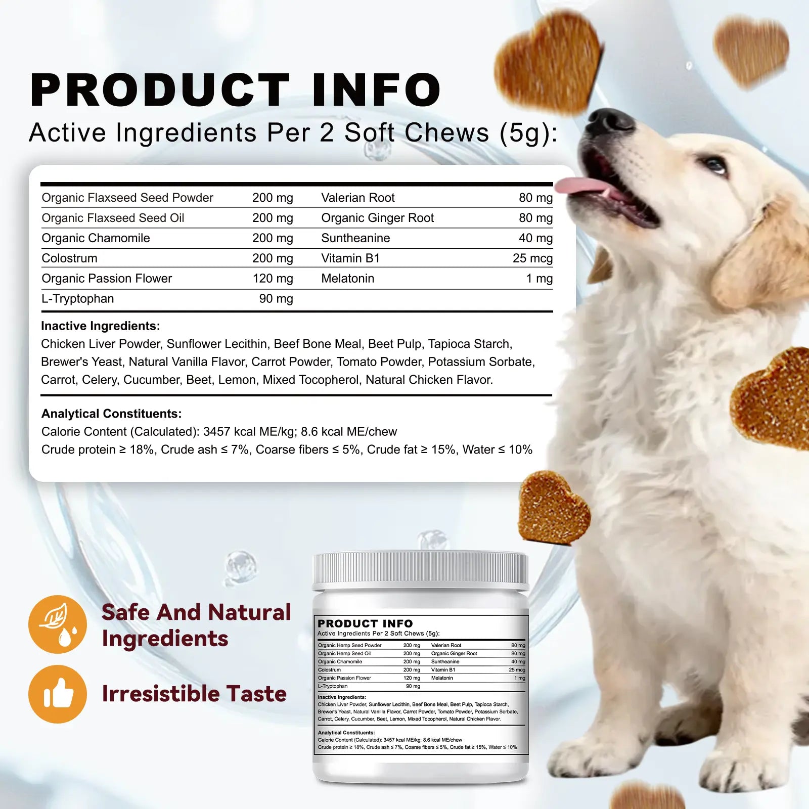 Calm Your Pup with OURCARES Soft Chew Treats - Stress Relief & Composure Support for Dogs