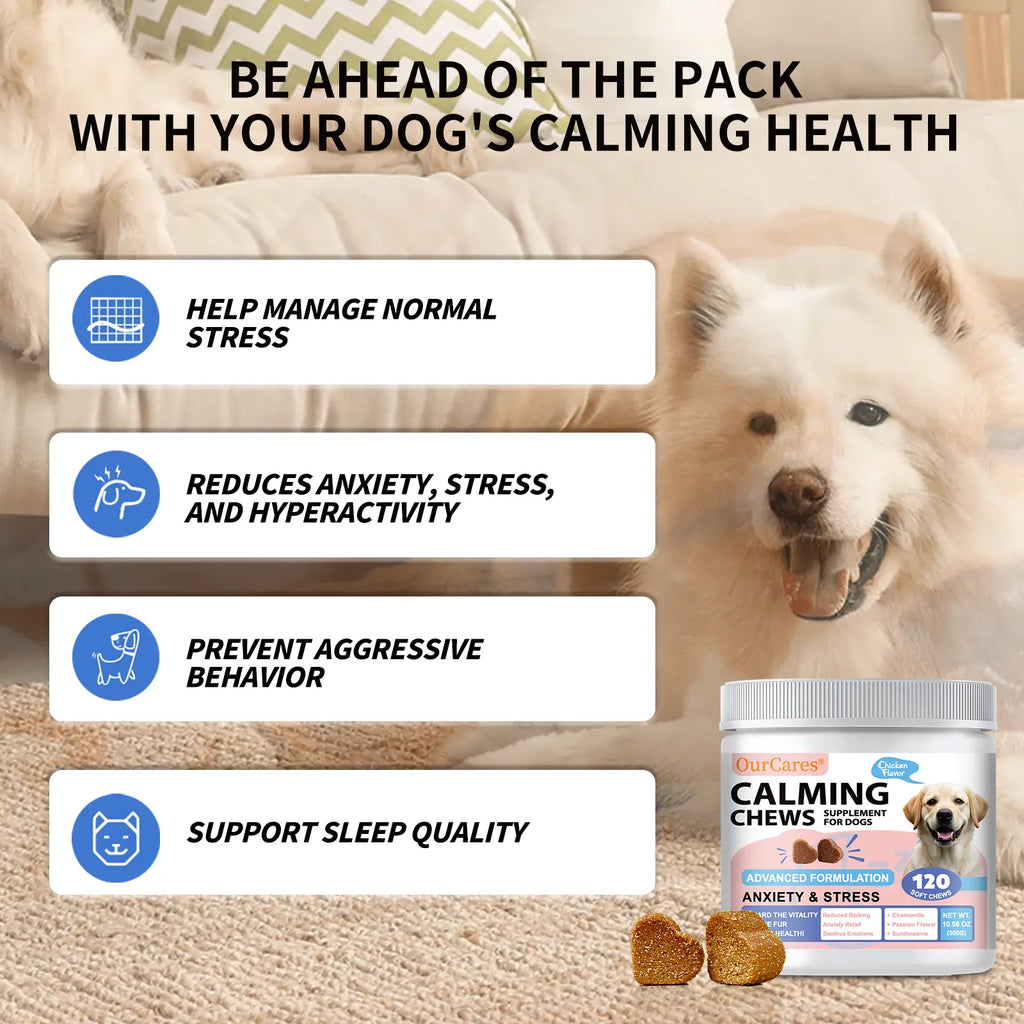 Calm Your Pup with OURCARES Soft Chew Treats - Stress Relief & Composure Support for Dogs